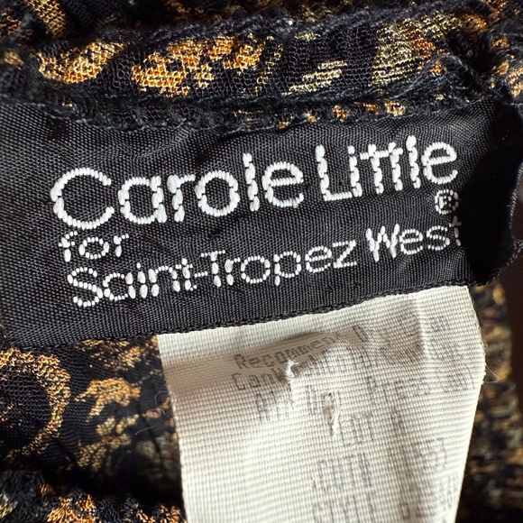Vintage 90s Carole Little For Saint-Tropez West, Black & Gold Fit & Flare Skirt - Picture 7 of 7